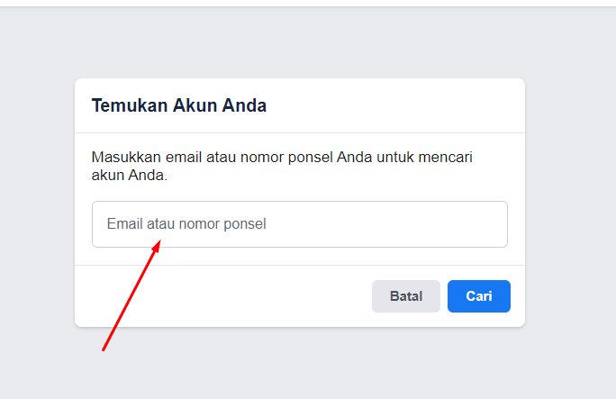 Lupa Sandi Facebook Menggunakan No HP