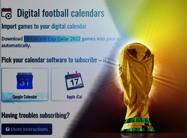 Cara memasang jadwal Piala Dunia 2022 di kalender iOS